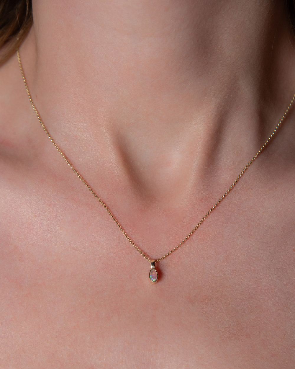 October Opal Birthstone Oval Charm