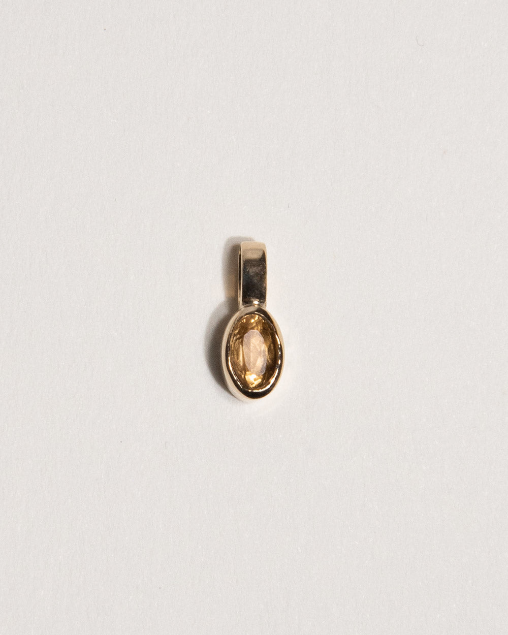November Citrine Birthstone Oval Charm