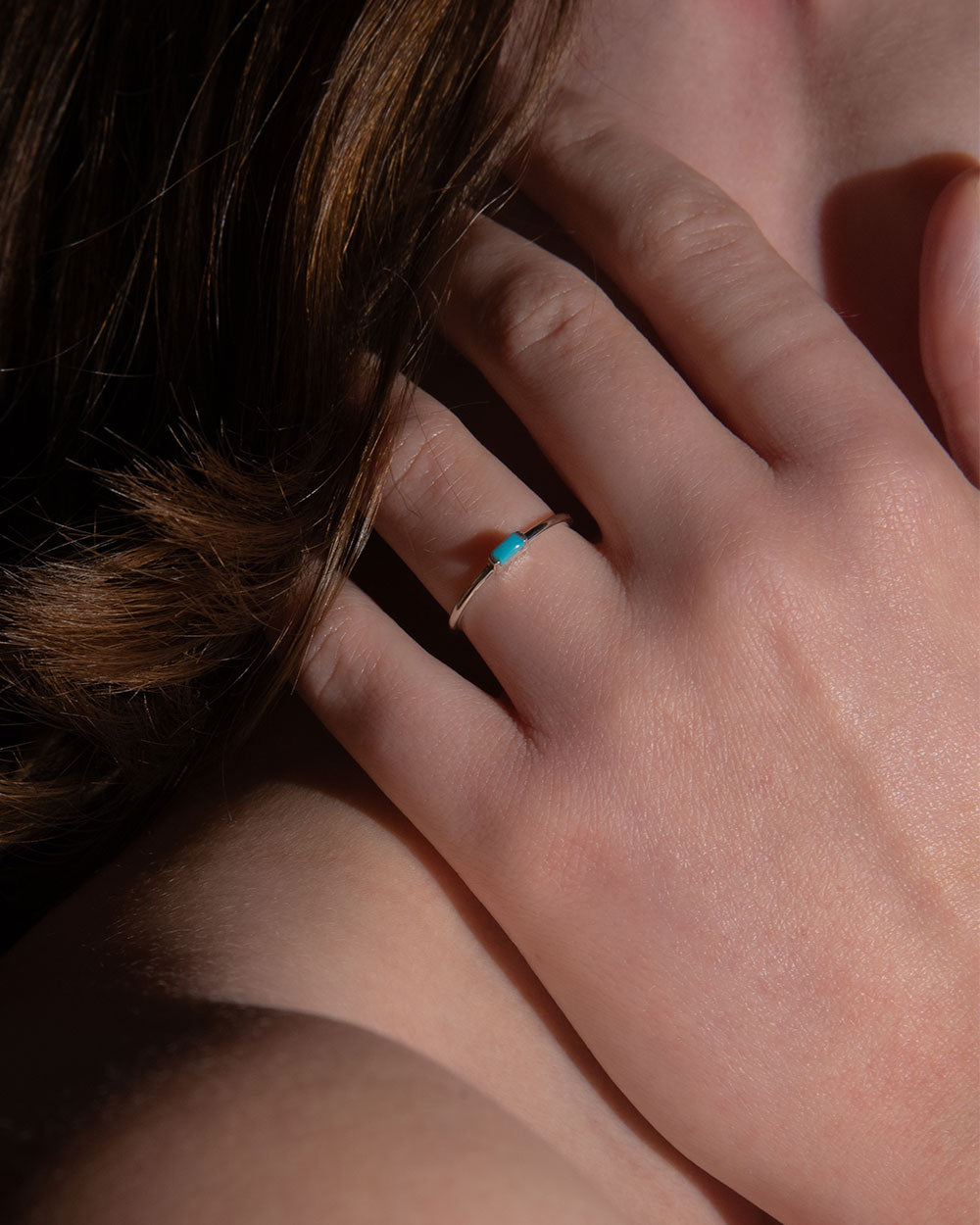 December Turquoise Birthstone Baguette Ring