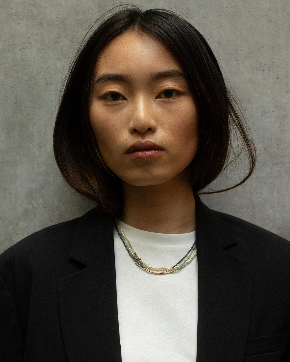 Milos Chrysoprase Beaded Bar Necklace