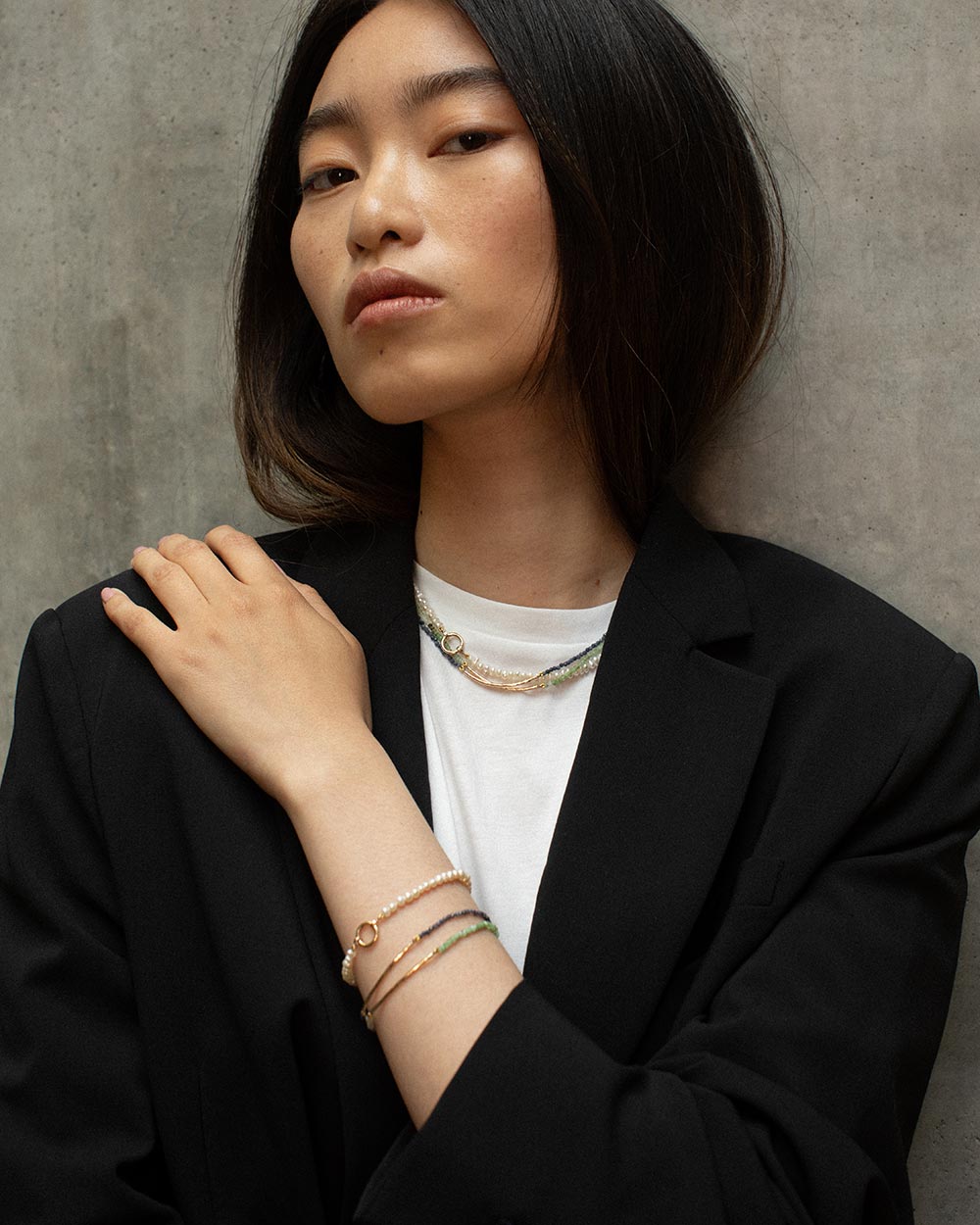 Milos Chrysoprase Beaded Bar Bracelet