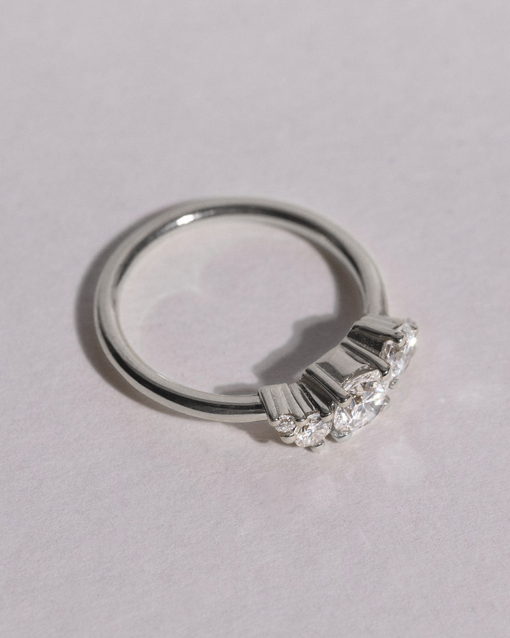 18ct White Gold Lab Grown 0.5ct Diamond Cluster Ring top view