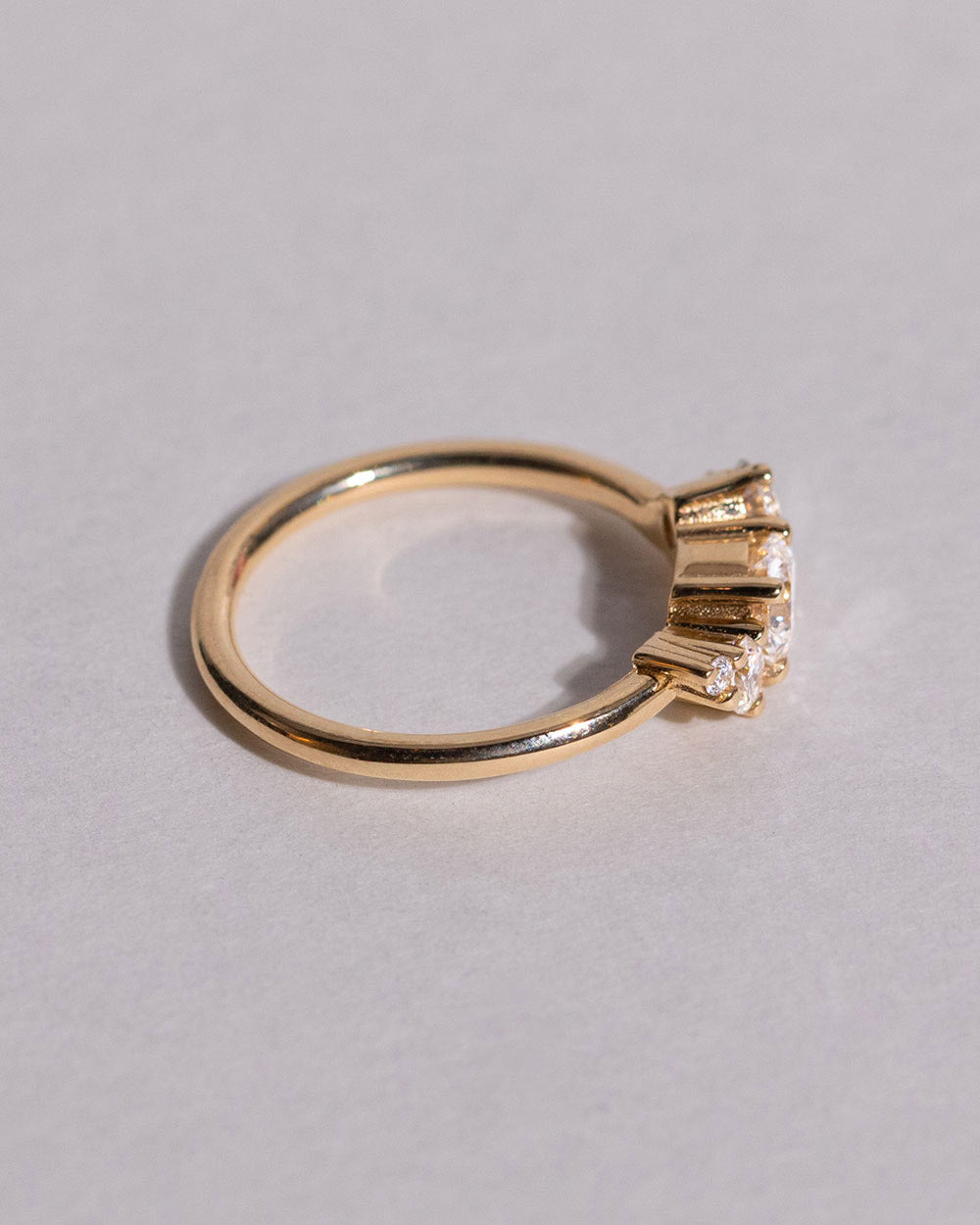18ct Gold Lab Grown 0.5ct Diamond Cluster Ring top side view