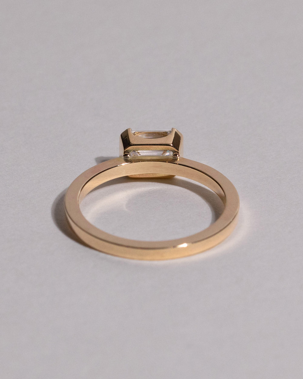 18ct Gold Emerald Cut 1ct Lab Grown Diamond Ring back view