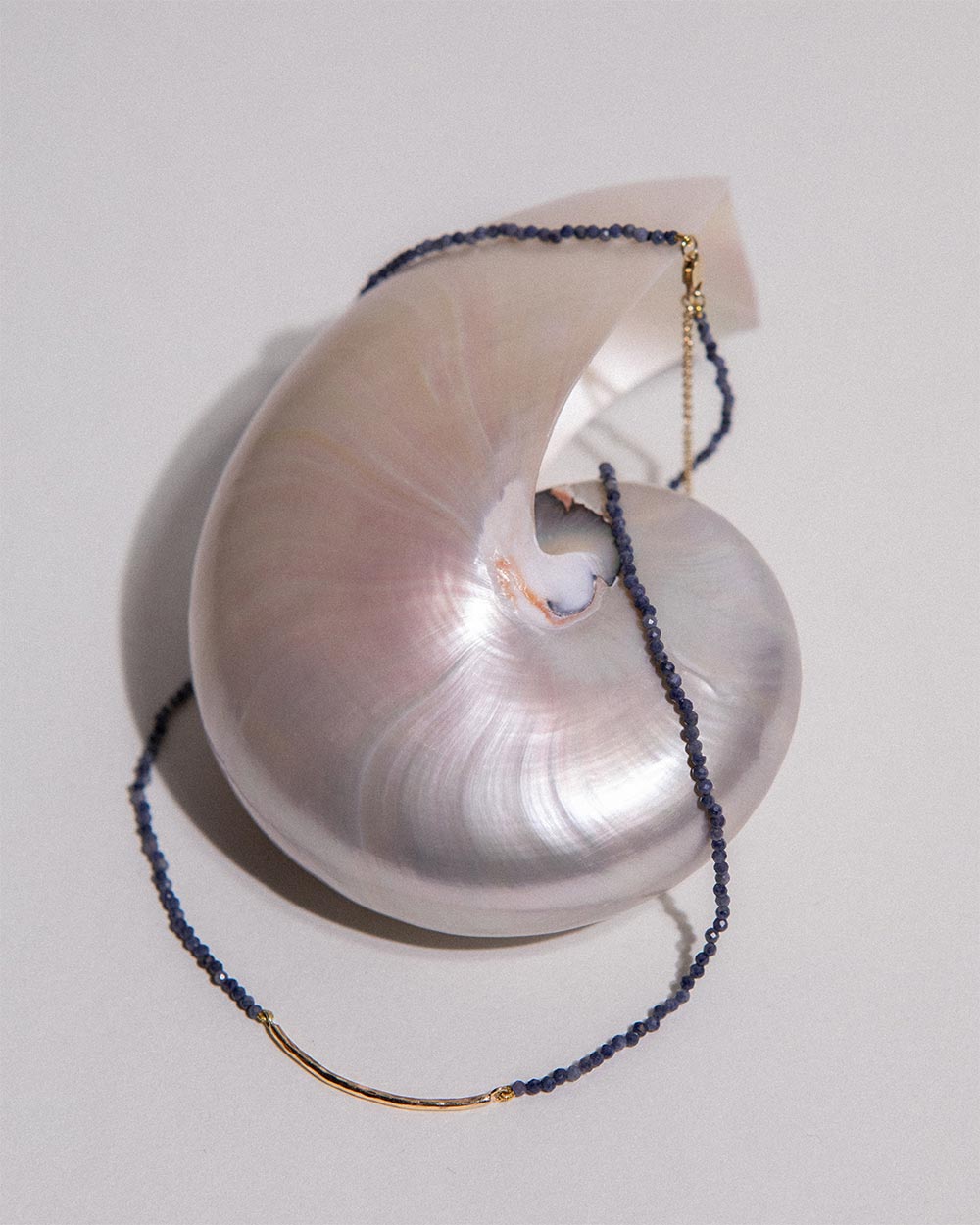 Milos Sapphire Beaded Bar Necklace