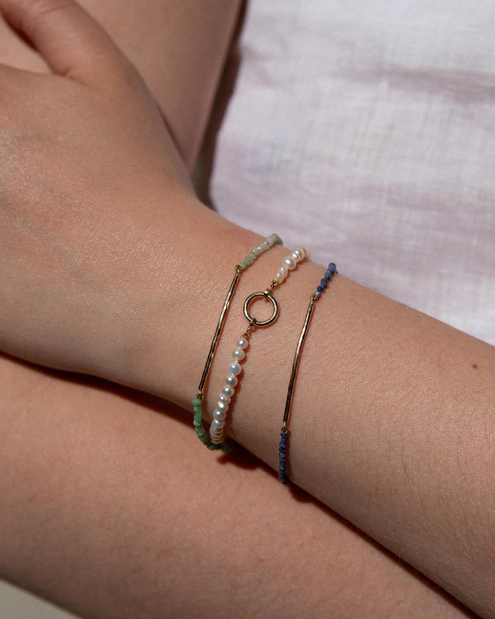 Milos Sapphire Beaded Bar Bracelet