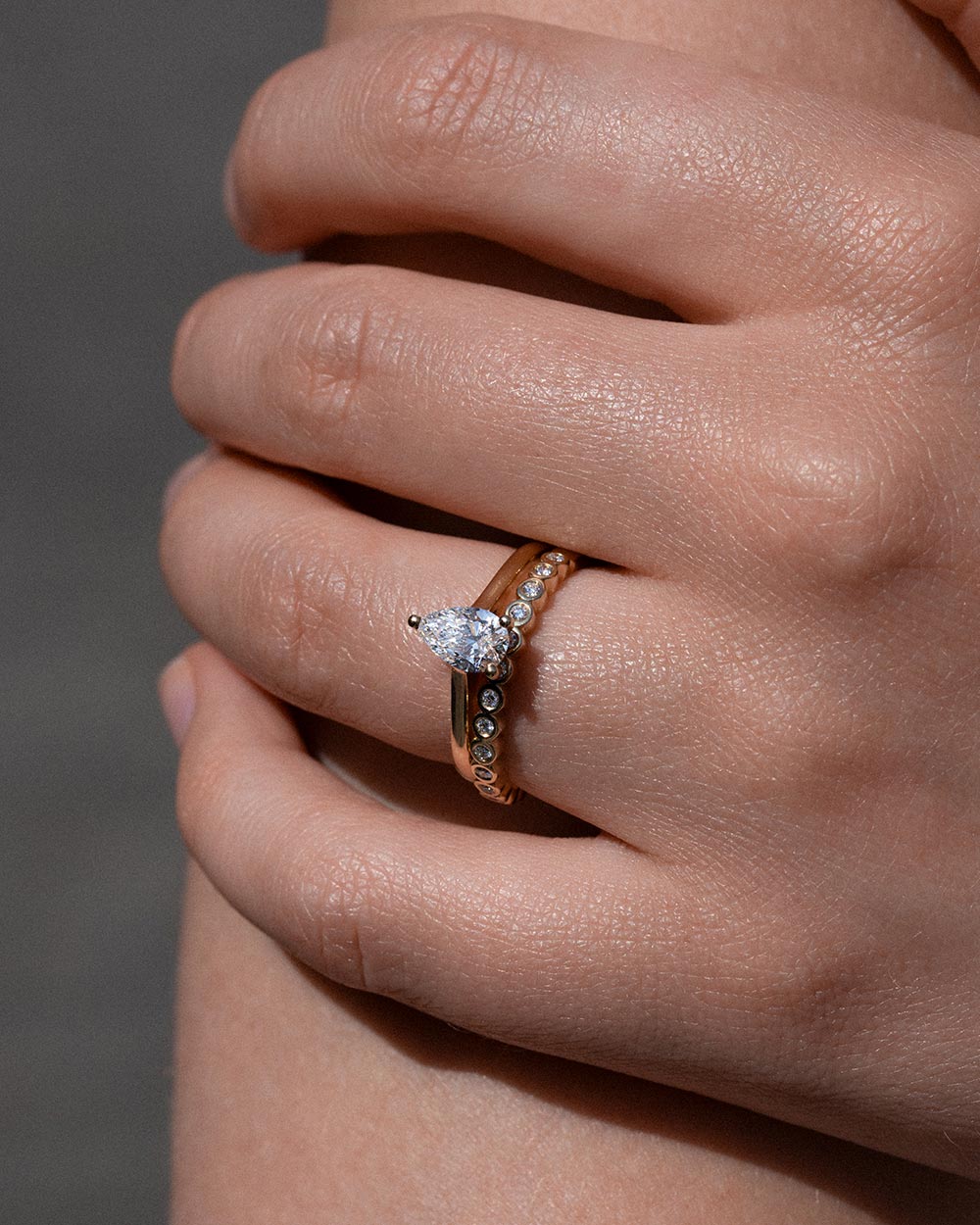 Bezel Diamond Half Eternity Ring