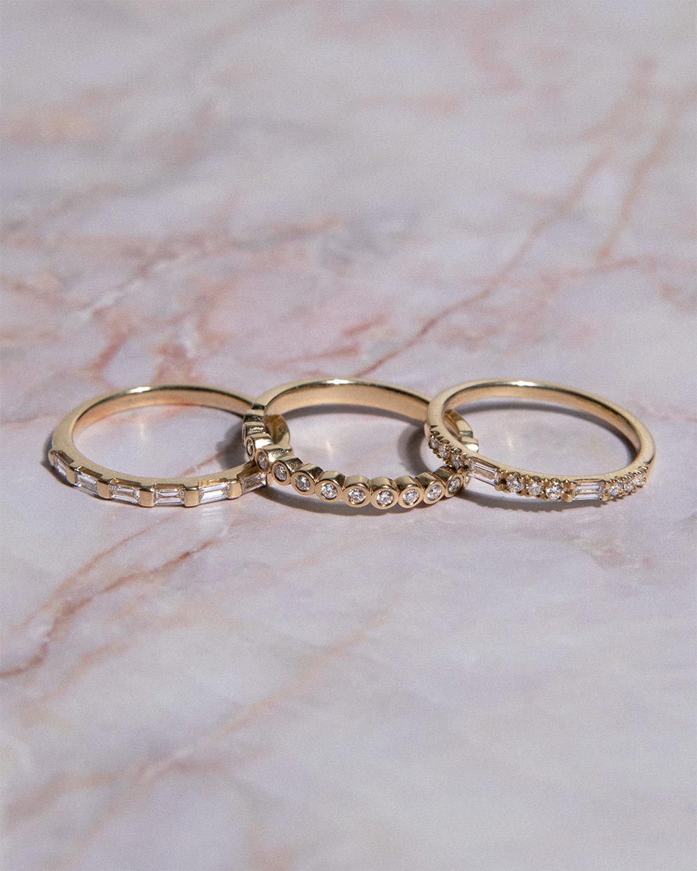 Bezel Diamond Half Eternity Ring