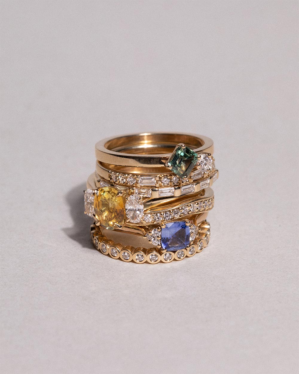 Bezel Diamond Half Eternity Ring