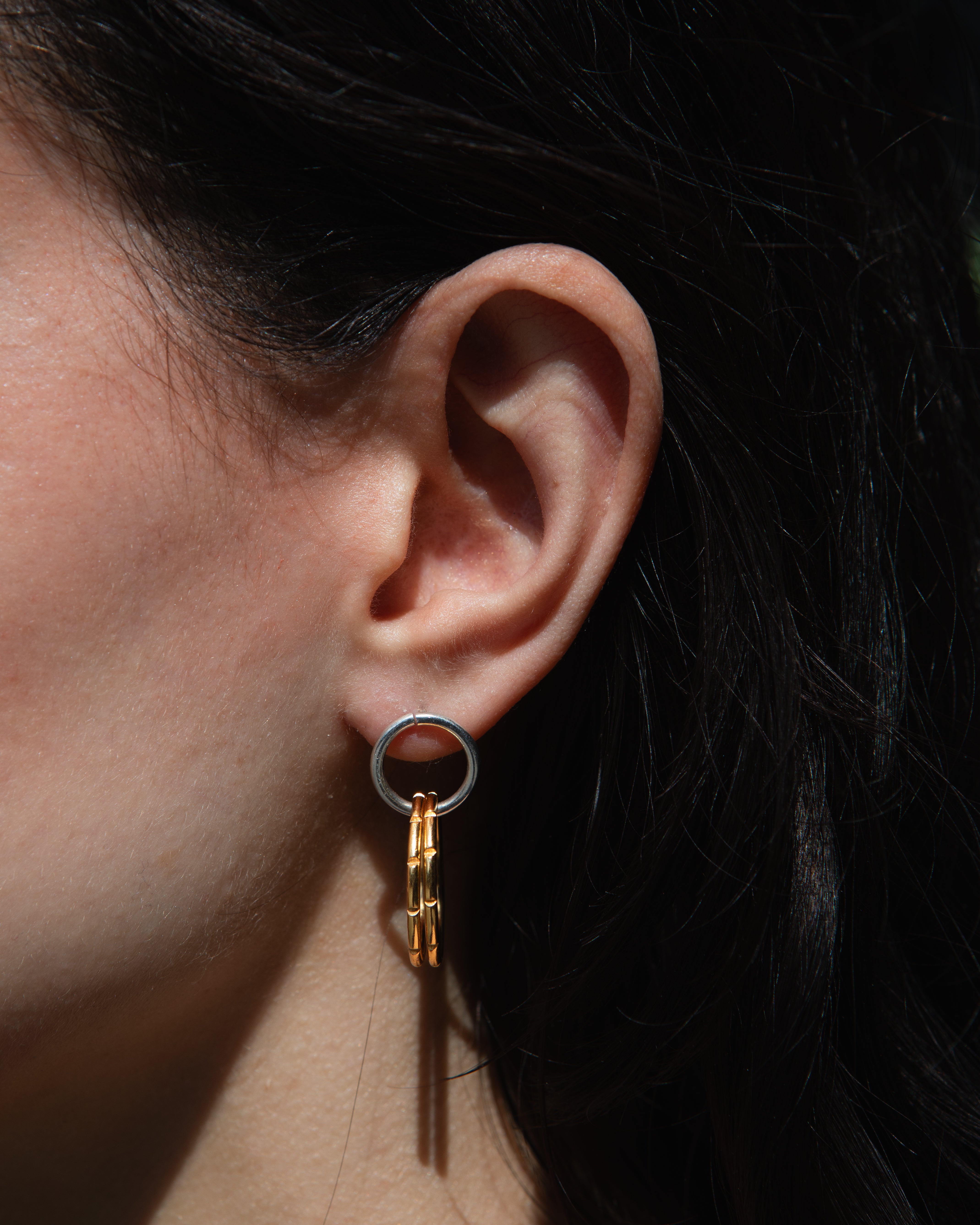 Double Hoop Charm Earrings