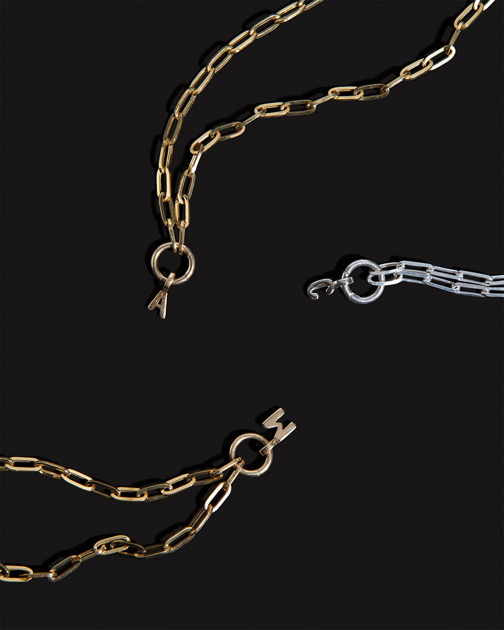 Paper Chain Initial Diamond Charm Necklace