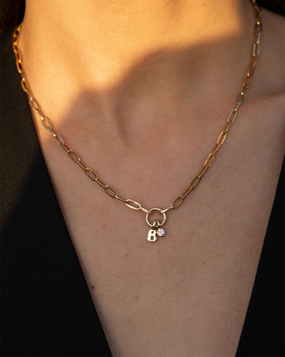 Paper Chain Charm Necklace