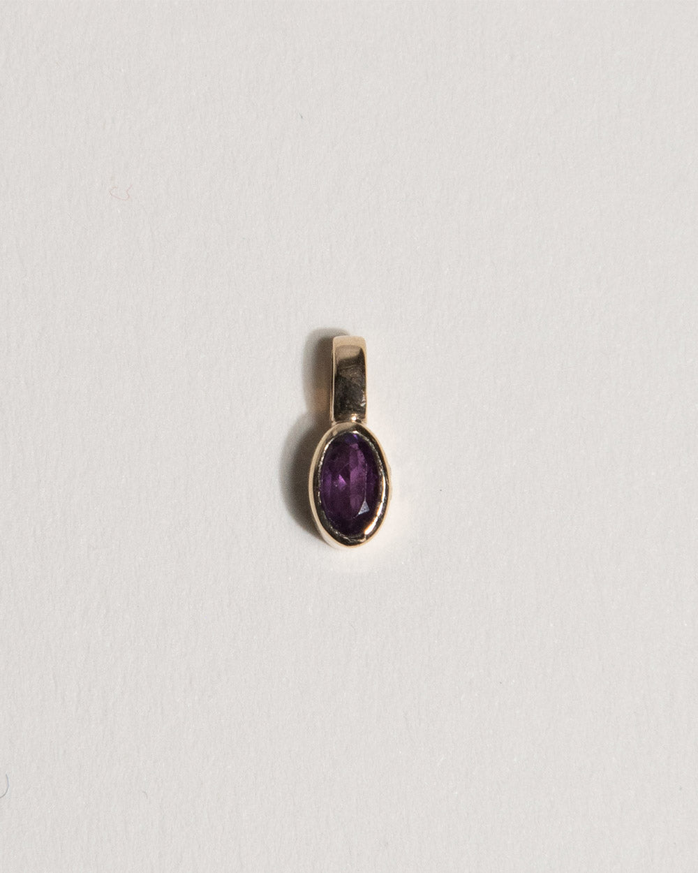 February Amethyst Birthstone Oval Charm