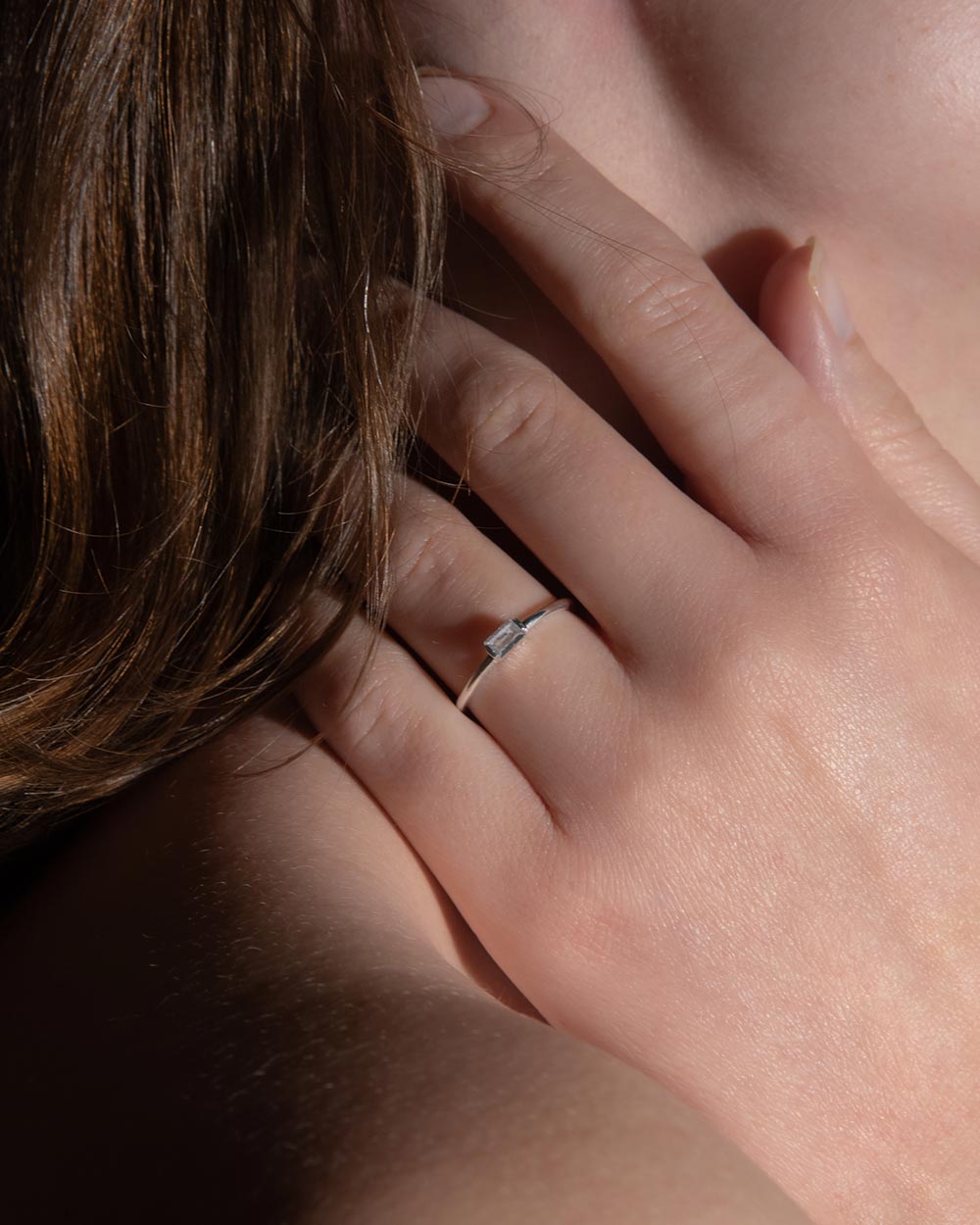 April Crystal Birthstone Baguette Ring