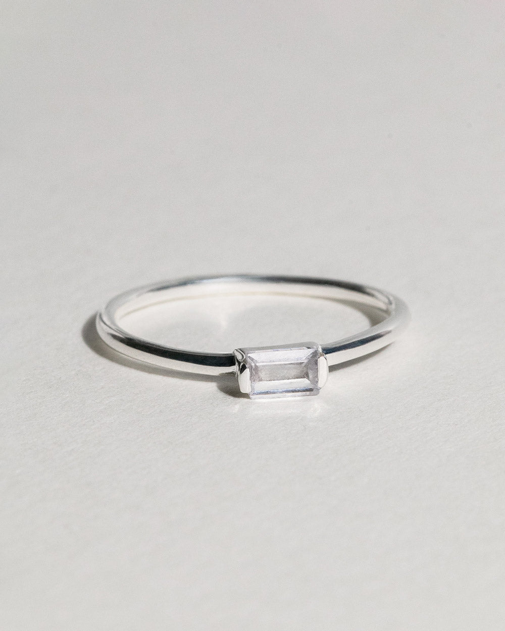 April Crystal Birthstone Baguette Ring