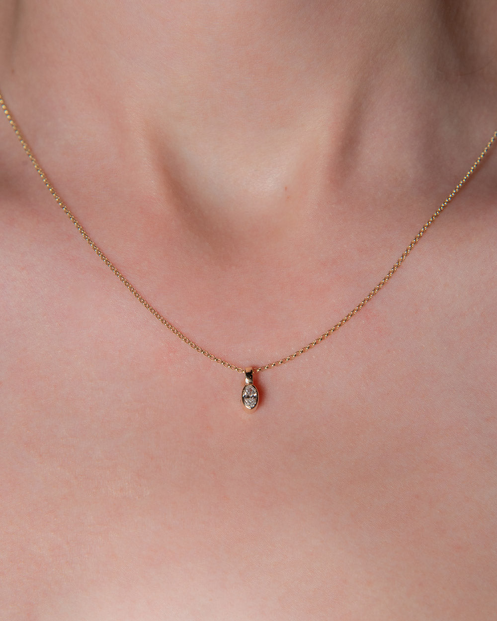 April Diamond Birthstone Oval Charm