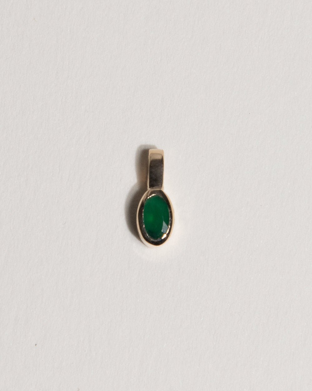 May Emerald Birthstone Oval Charm