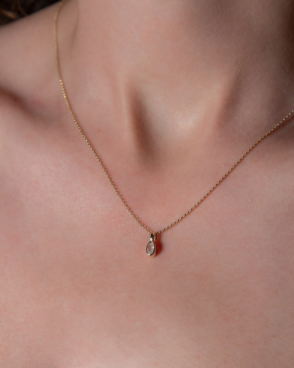 June Moonstone Birthstone Oval Charm