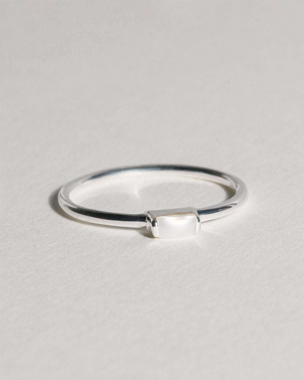 June Pearl Birthstone Baguette Ring