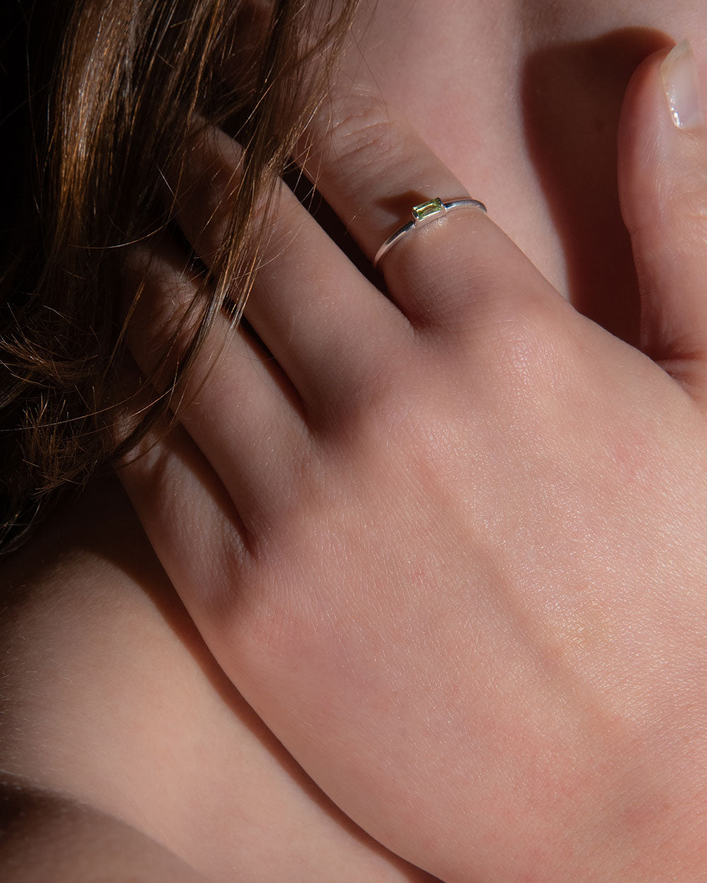 August Peridot Birthstone Baguette Ring