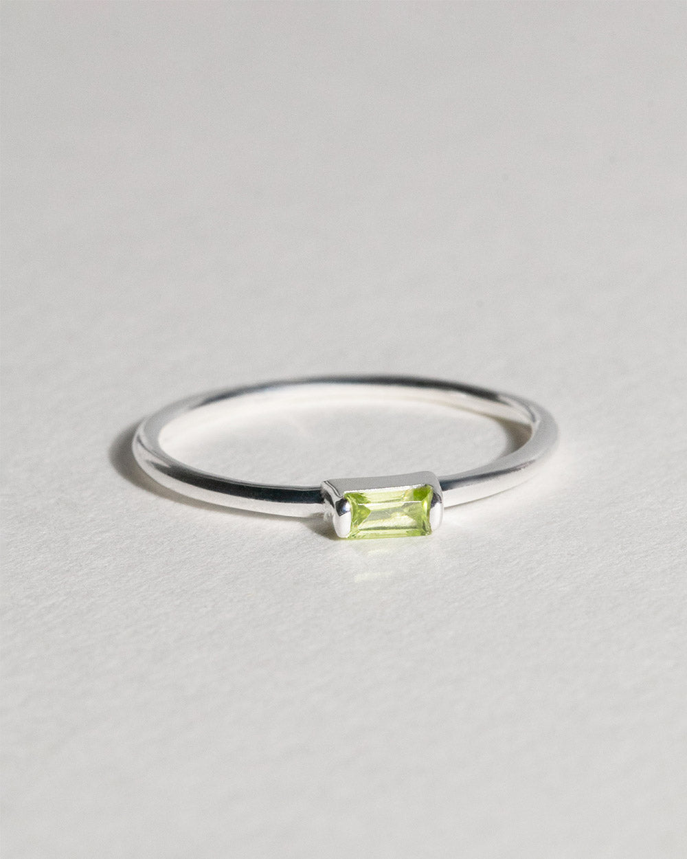 August Peridot Birthstone Baguette Ring