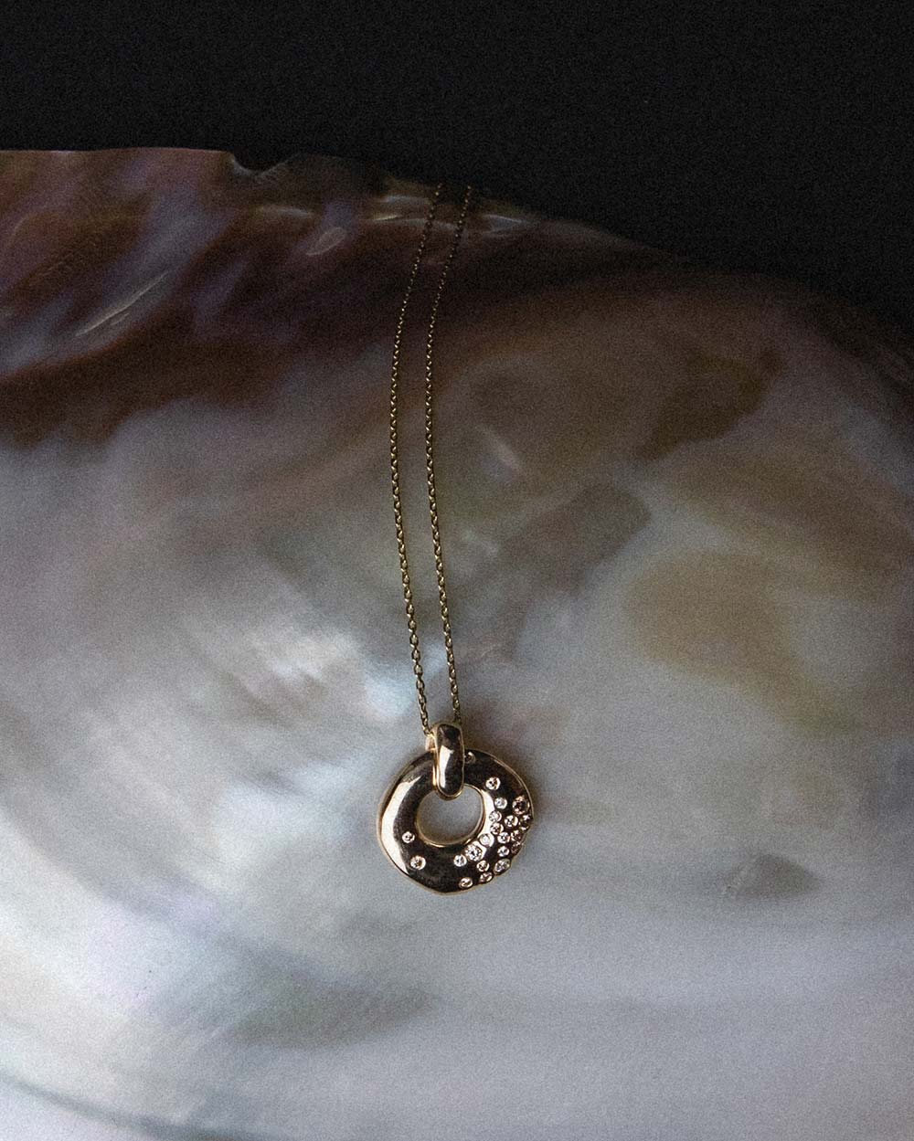 Celestial Diamond Hoop Necklace