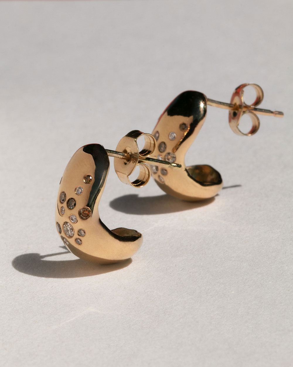 Celestial Diamond Huggie Hoop Earrings