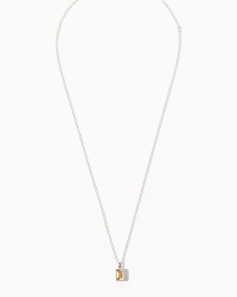 sterling silver and citrine chroma collection pendant necklace by maya magal london