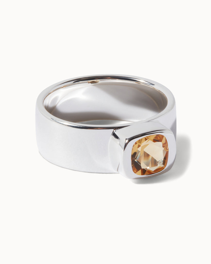 sterling silver and citrine chroma collection ring by Maya Magal London