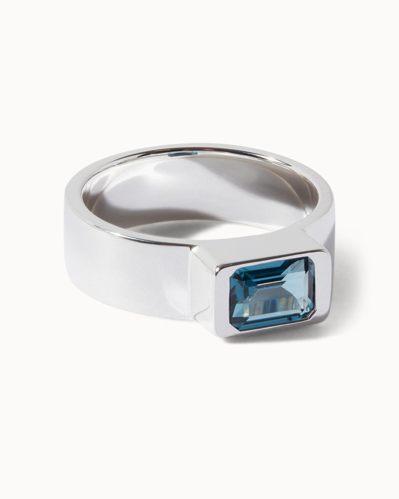 sterling silver and london blue topaz chroma collection ring