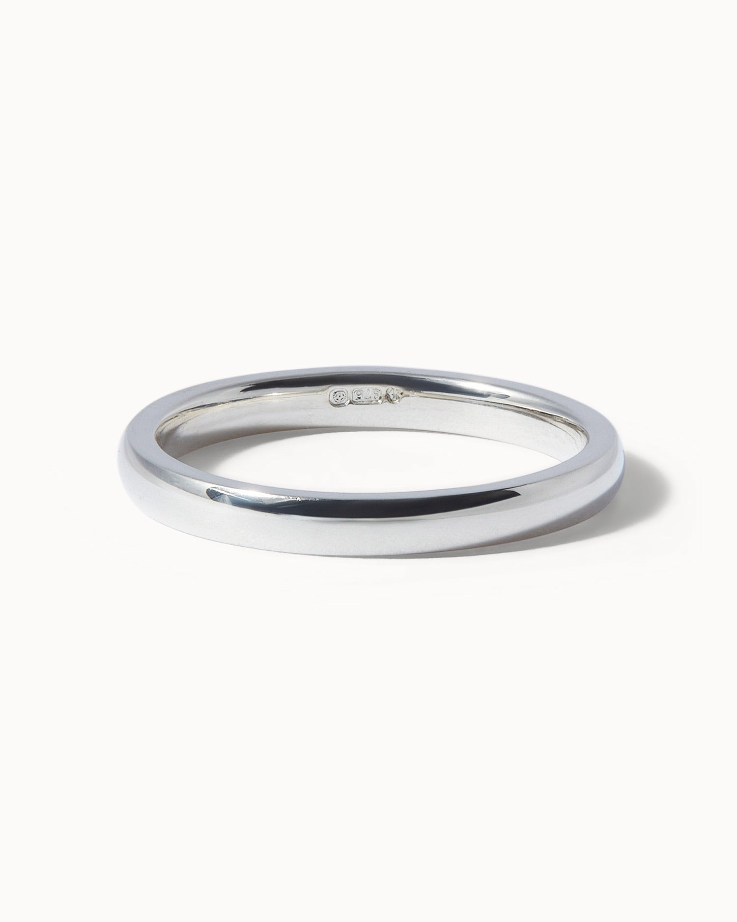 Solid White Gold Classic Ring - 2mm Band