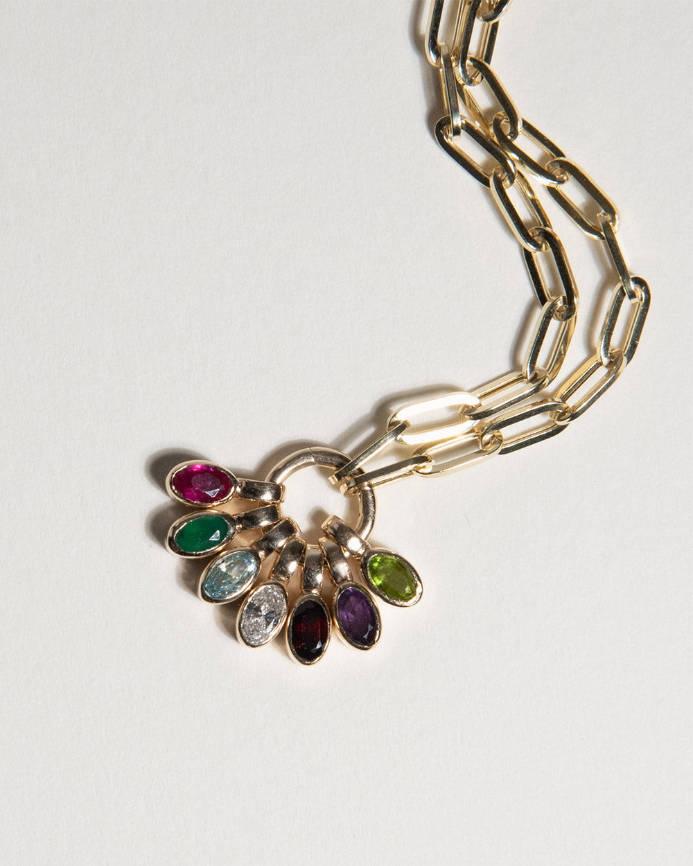 July Ruby Birthstone Oval Charm