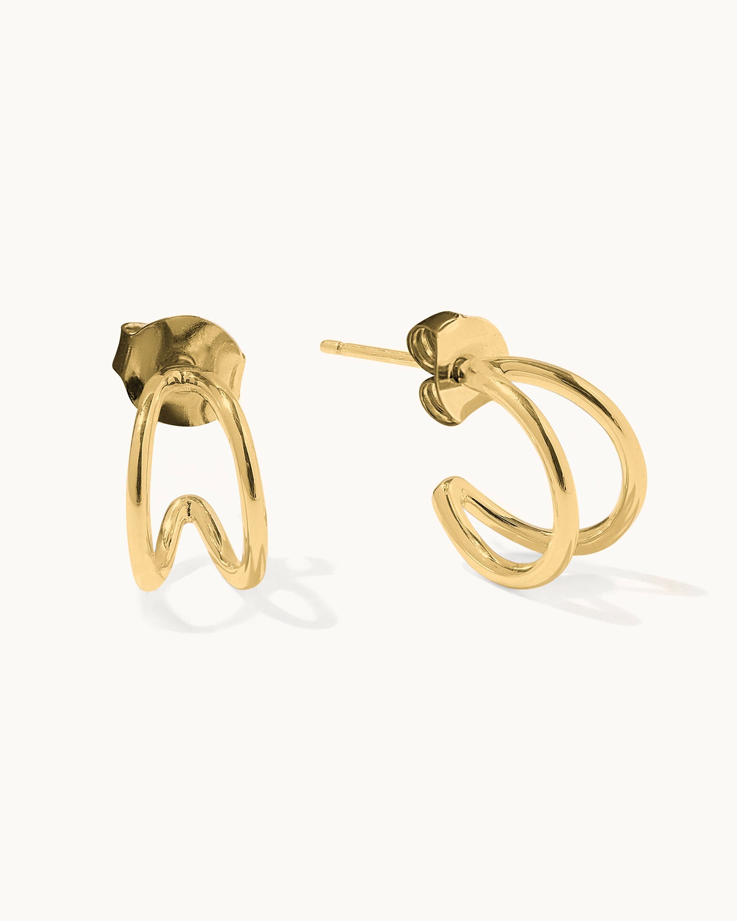 Double Huggie Hoop Earrings