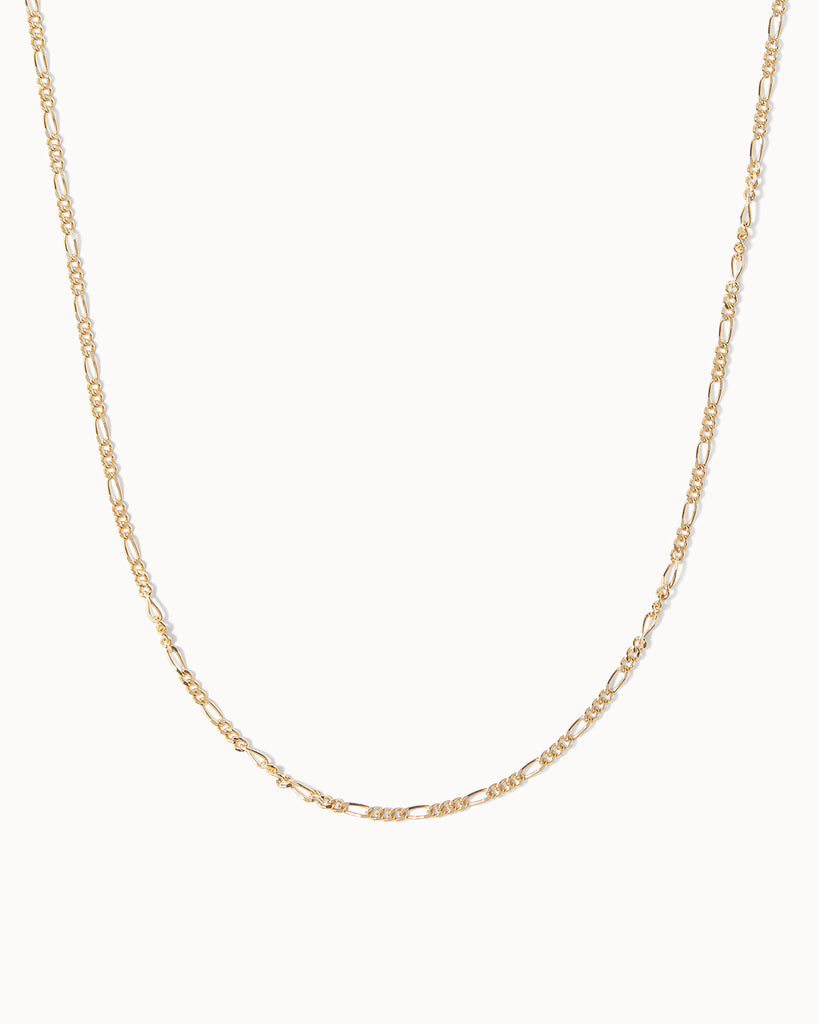 maya magal london 18ct gold plated figaro layering chain necklace