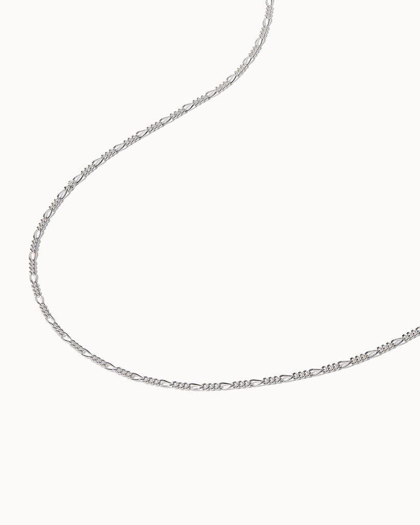 Recycled sterling silver figaro layering chain necklace by Maya Magal Jewellery