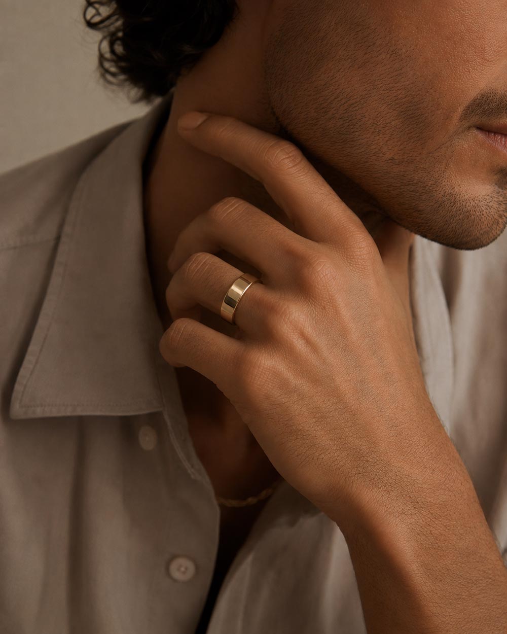9ct Yellow Gold Heavy Signature Band Ring