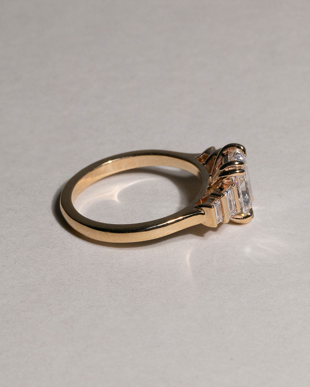 9ct Yellow Gold Lab Grown Diamond Geometric Five Stone Ring