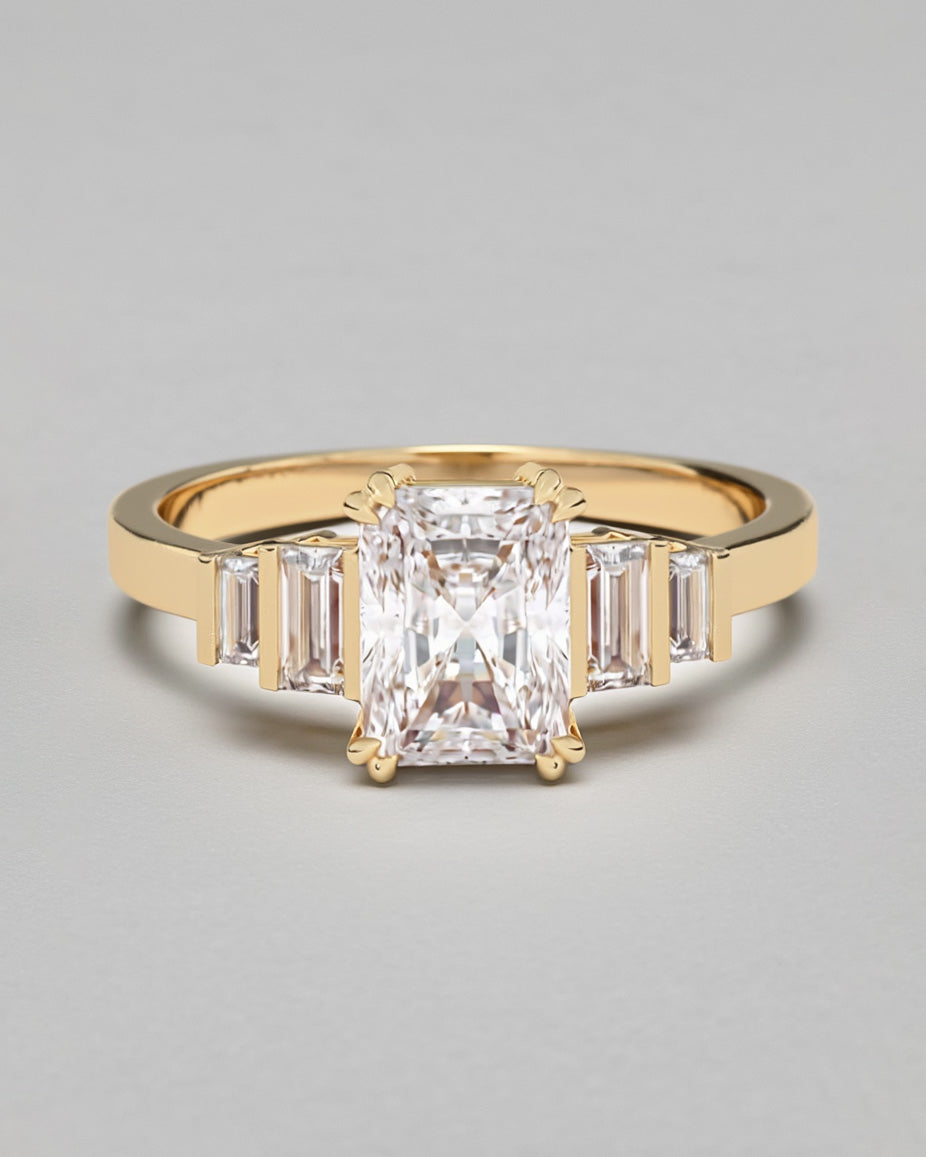 Lab Grown Diamond Geometric Five Stone Ring