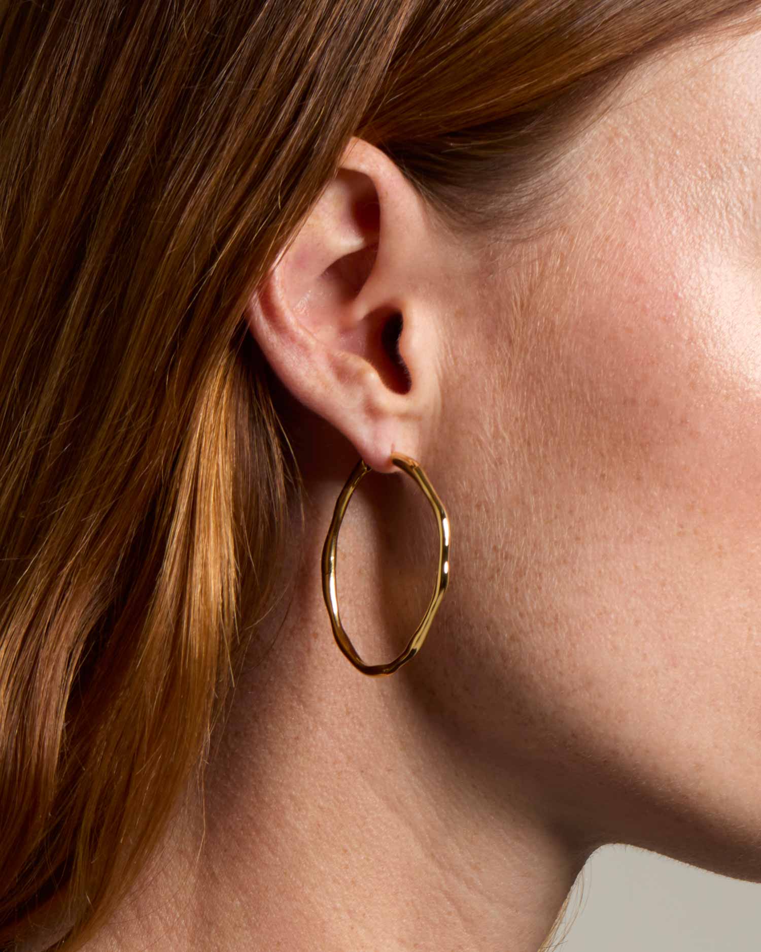 Large Organic Hoop Earrings