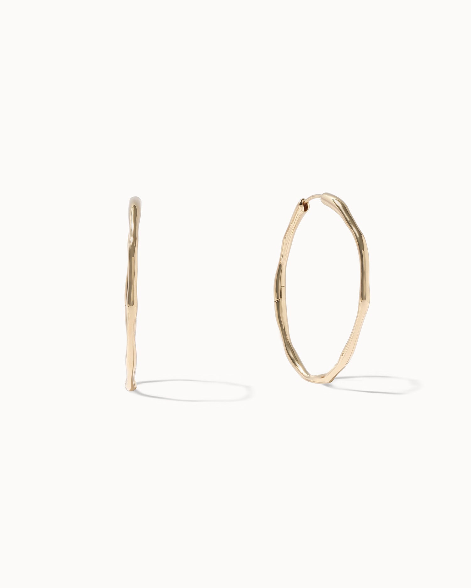 Large Organic Hoop Earrings