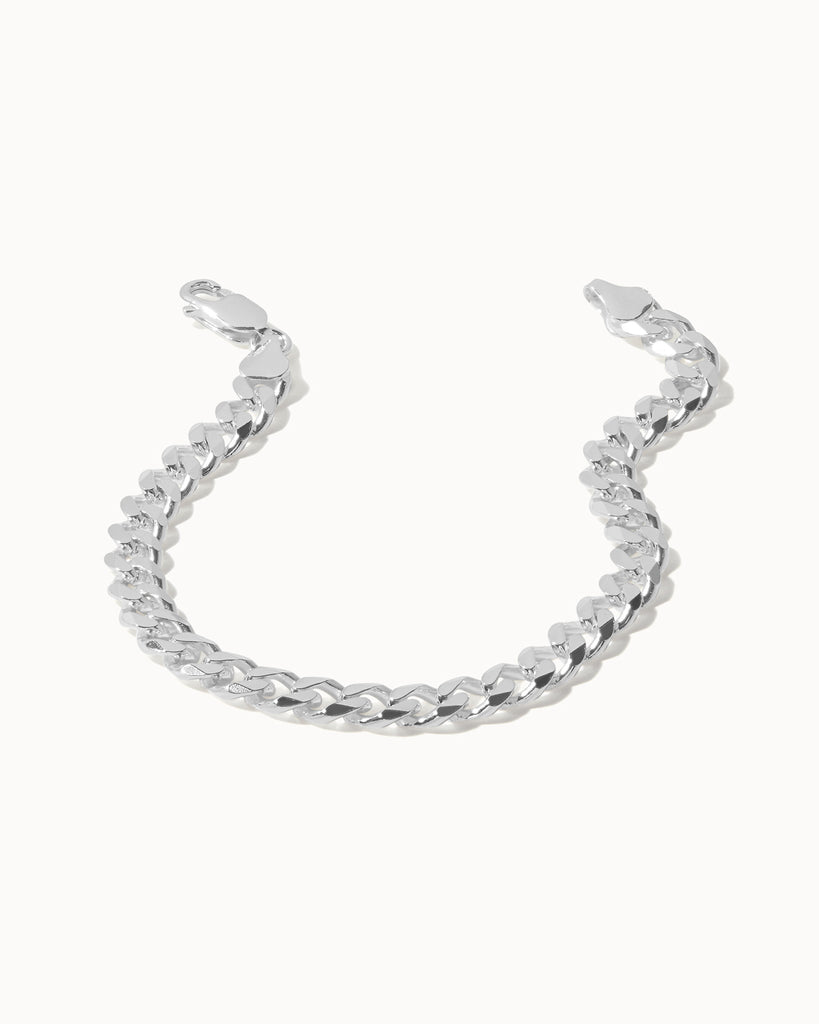 925 Recycled Sterling Silver Heavy Curb Bracelet handmade in London by Maya Magal unisex jewellery brand