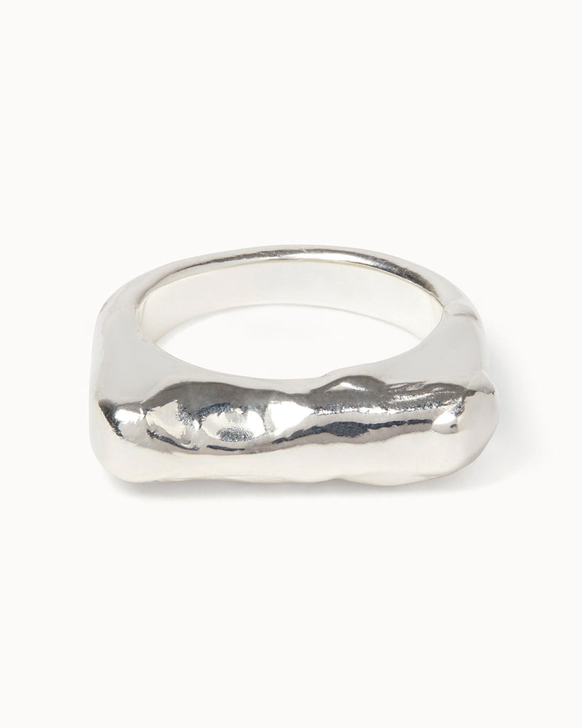 Recycled silver ring handmade in london by maya magal jewellery