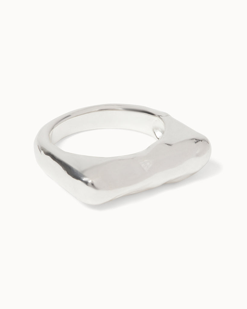 handmade organic ring in recycled silver crafted by maya magal london