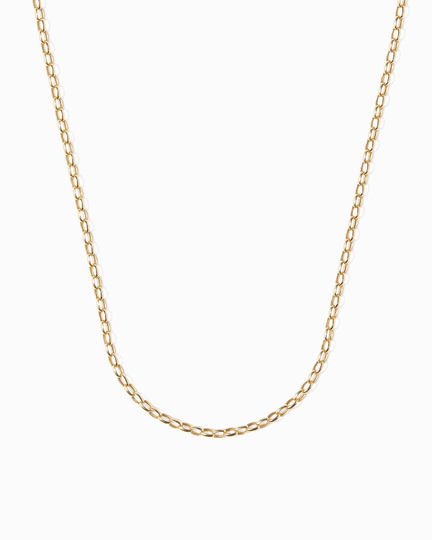 Oval Belcher Chain Necklace