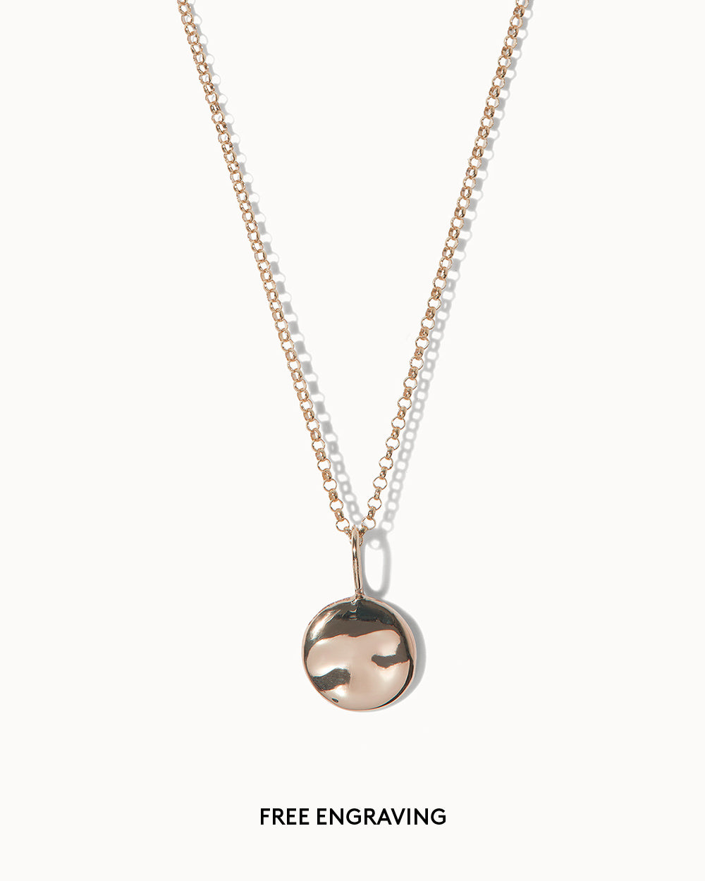 Engravable Circle Charm Necklace