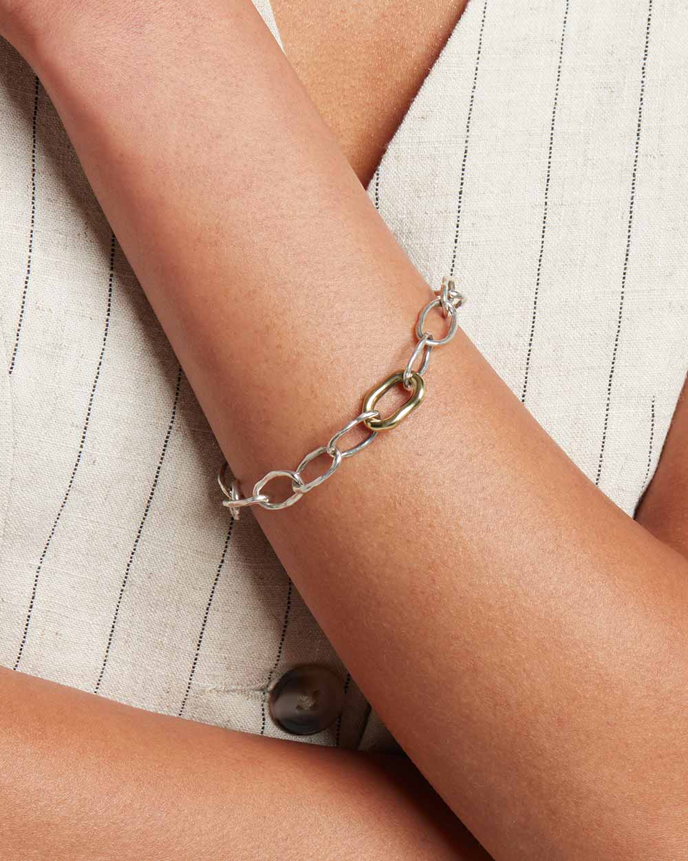 Molten Chain Necklace and Bracelet Set