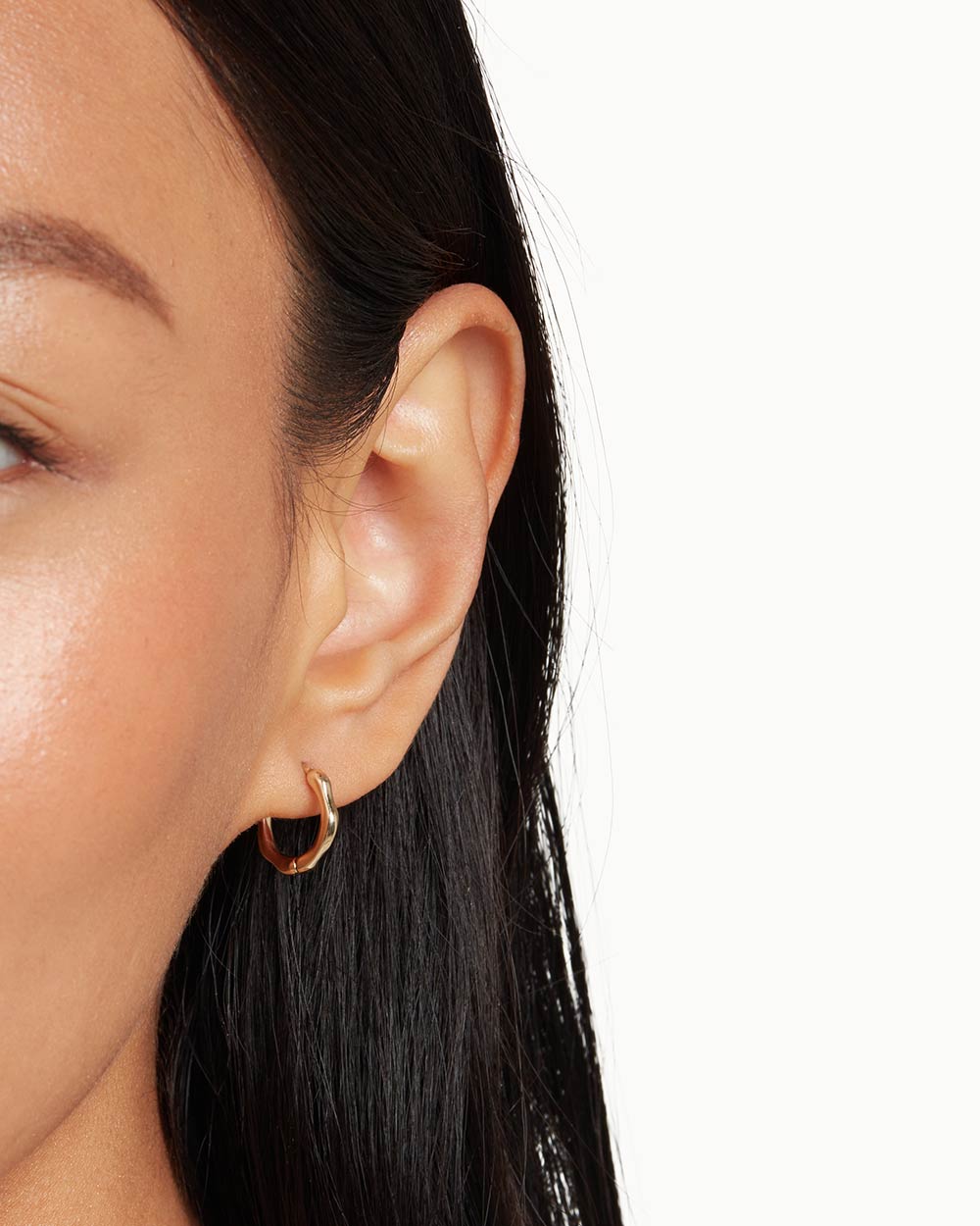 Solid Gold Huggie Hoop Earrings