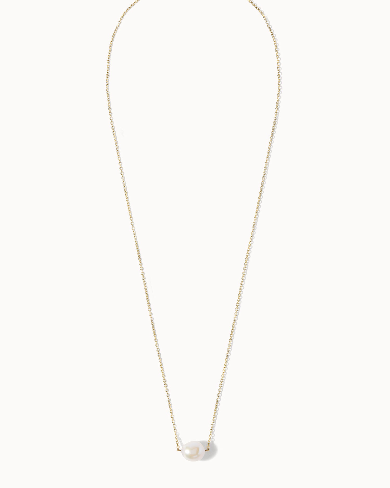 9ct Solid Gold Single Pearl Necklace handmade in London by Maya Magal luxury jewellery brand