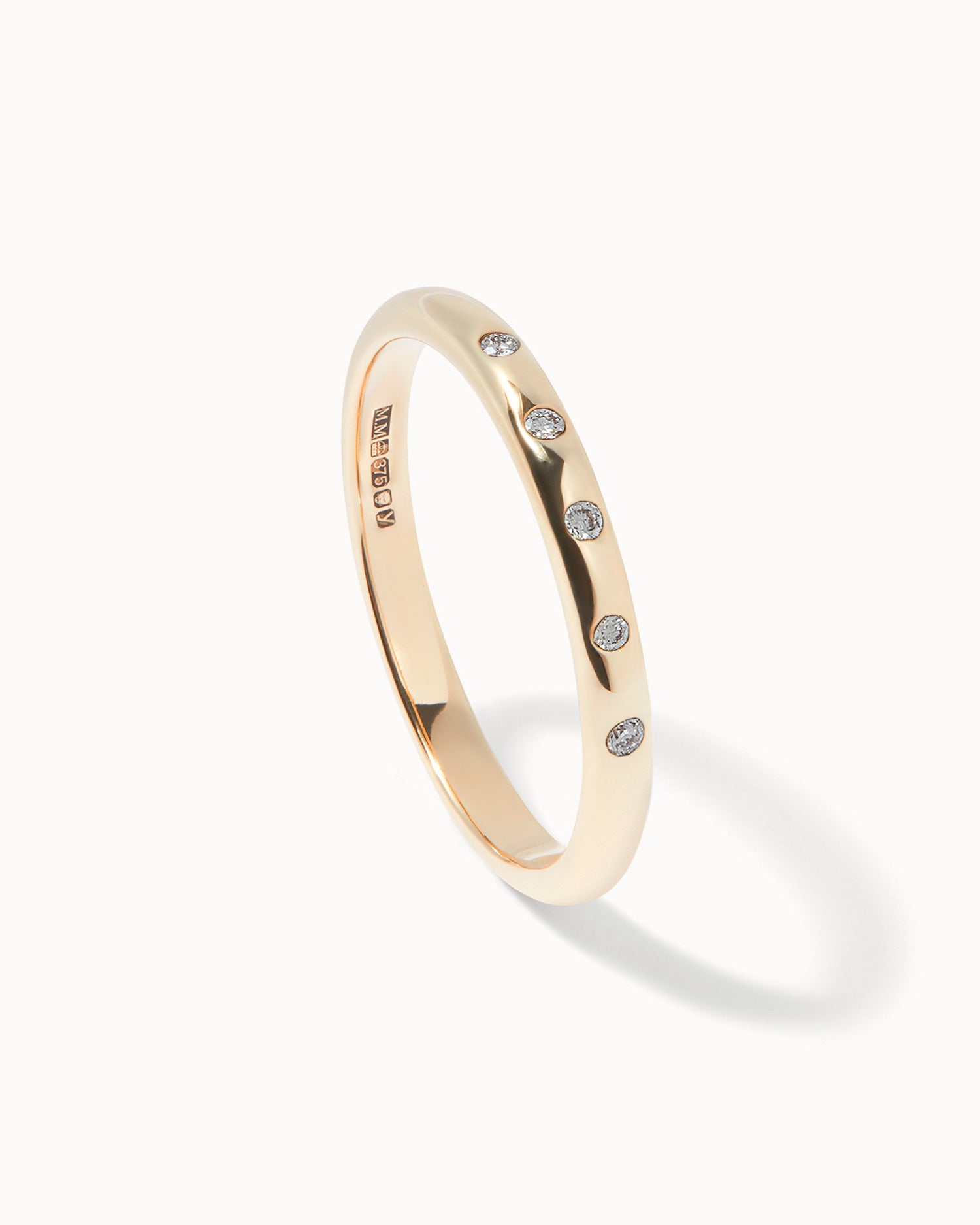 Solid Yellow Gold Five Stone Diamond Ring