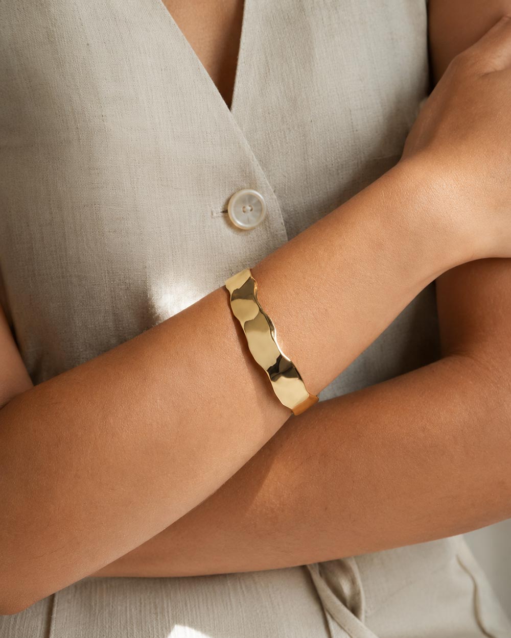 Solid Gold Signature Organic Bangle